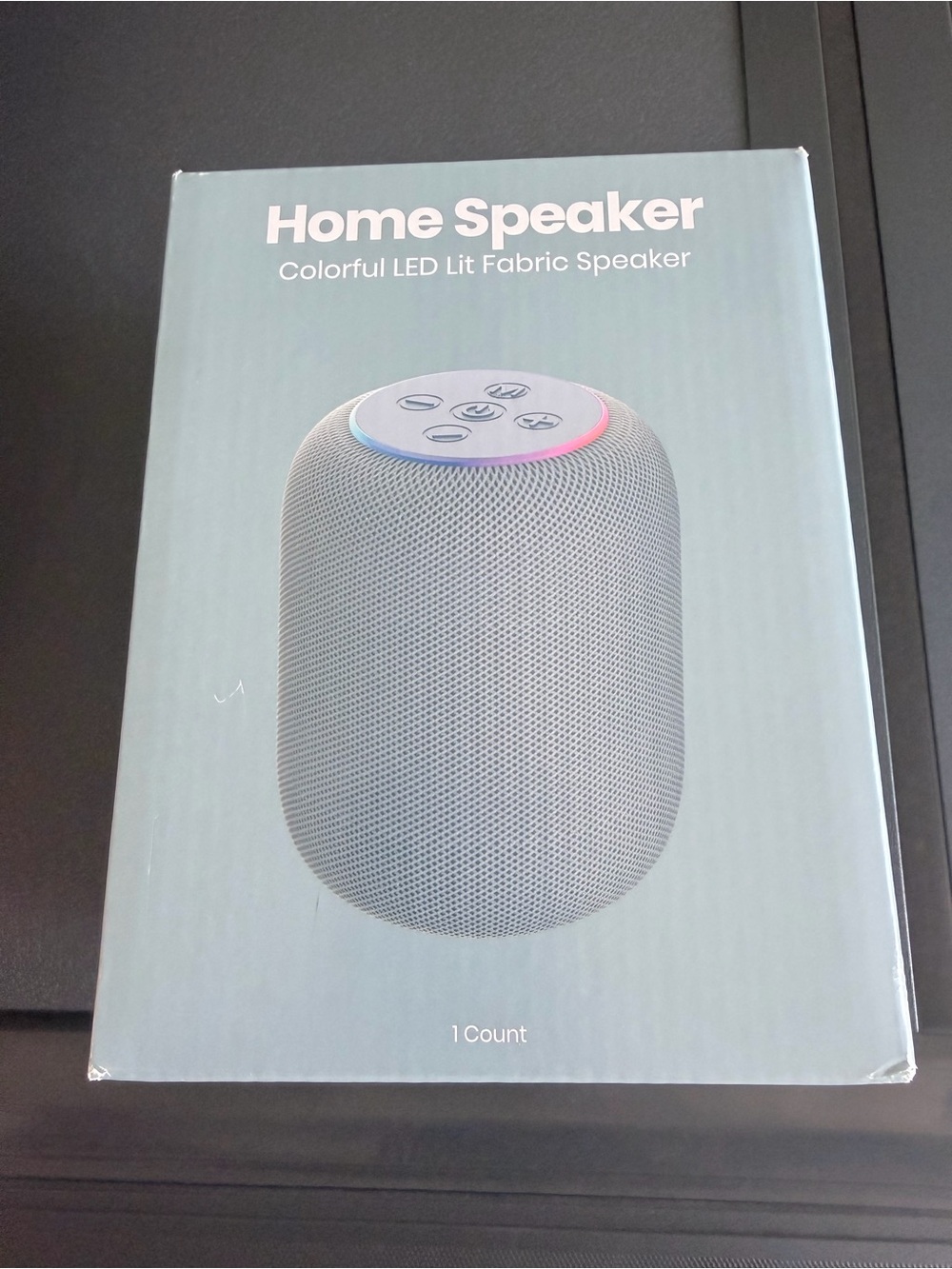 Home Speaker Colorful LED Lit Fabric Speaker - Gray